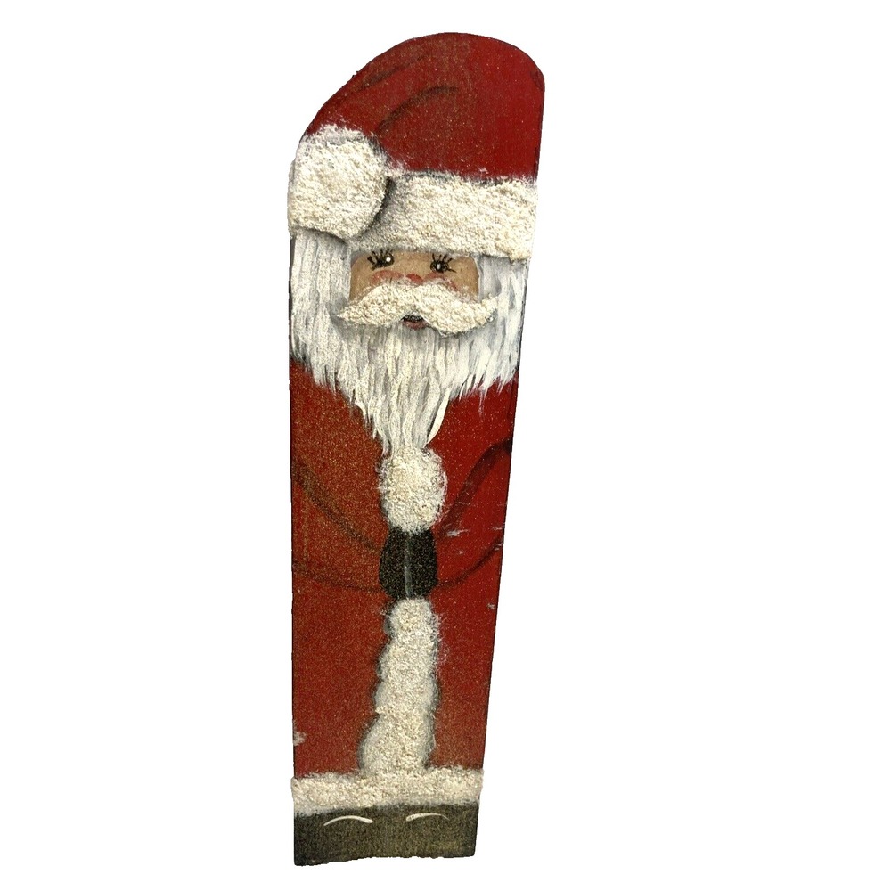 Handmade Painted Wooden Santa Shelf Leaner Decor Primitive Country Folk‎ Art 10"